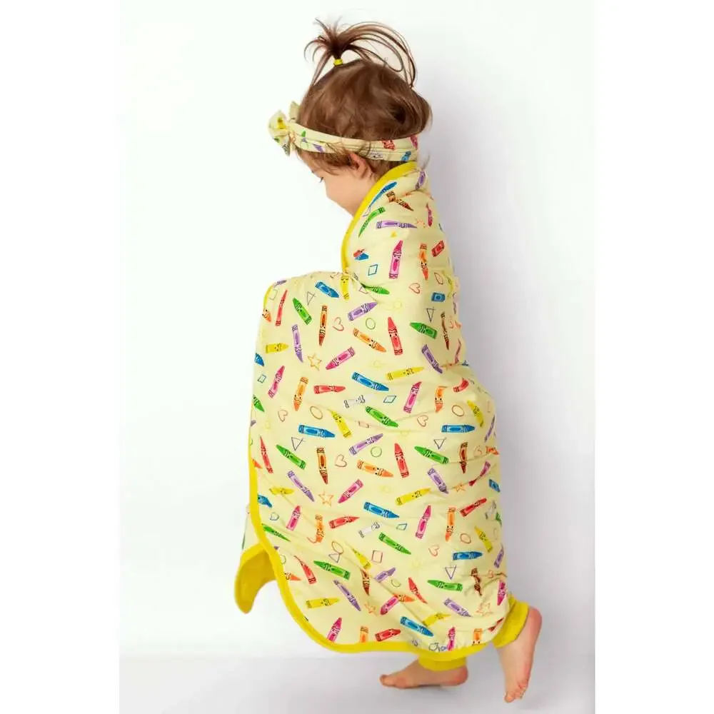 Crayon Crew Mini Quilted Bamboo Blanket